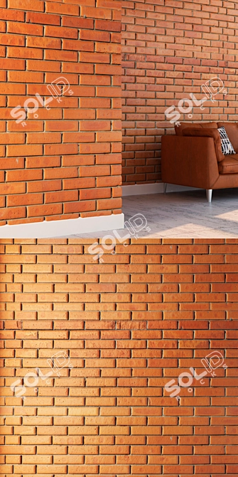 Seamless Red Brick Texture 3D model image 3