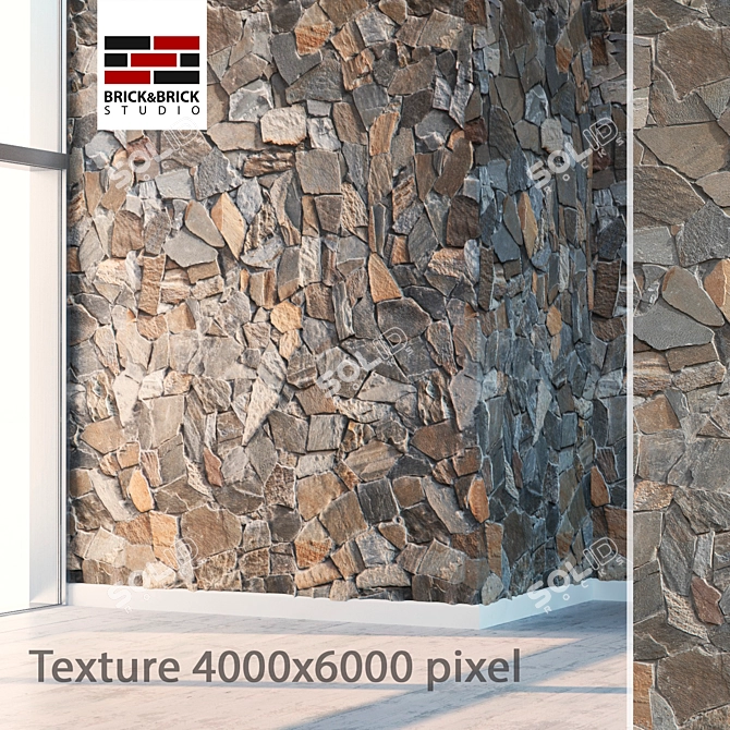 Seamless High-Detail Stone Texture 3D model image 1