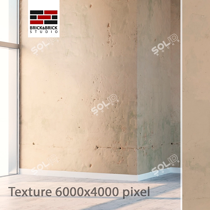 Seamless Plaster Texture: High Detail, Vray Material 3D model image 1