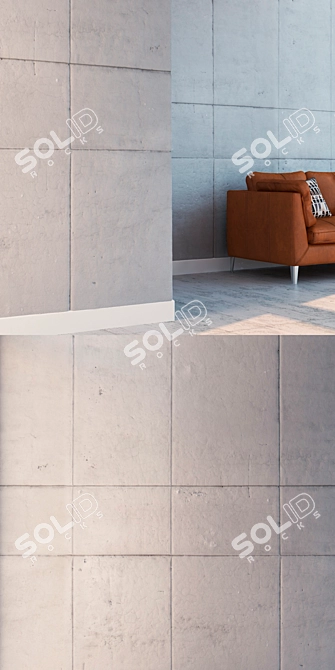 Seamless Concrete Texture with High Detail 3D model image 1