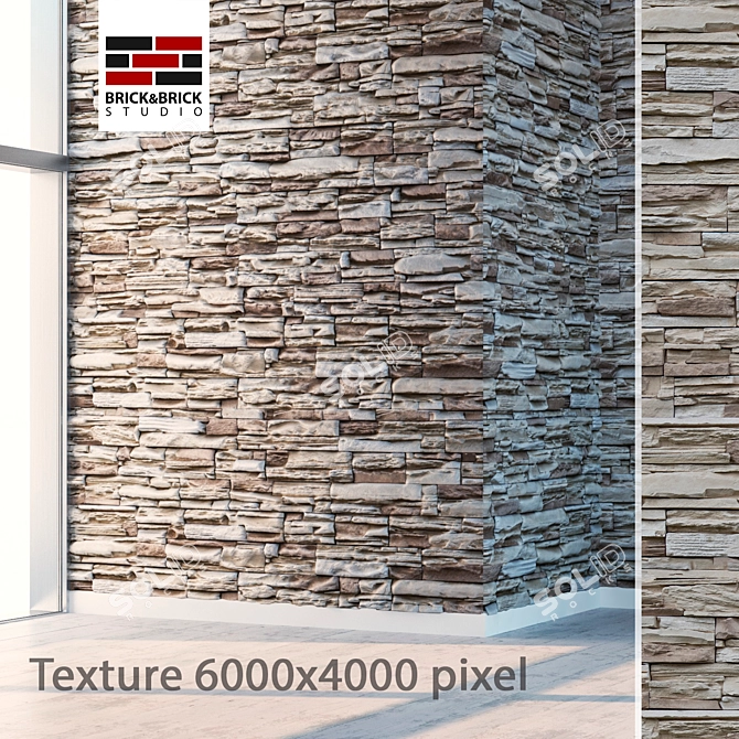 High Detail Seamless Stone Texture 3D model image 1