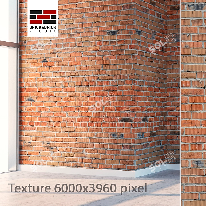 Seamless High Detail Brick 3D model image 1