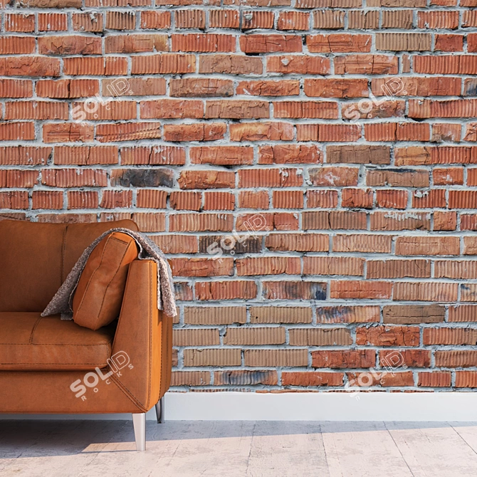 Seamless High Detail Brick 3D model image 2