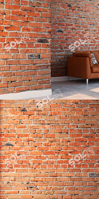 Seamless High Detail Brick 3D model image 3