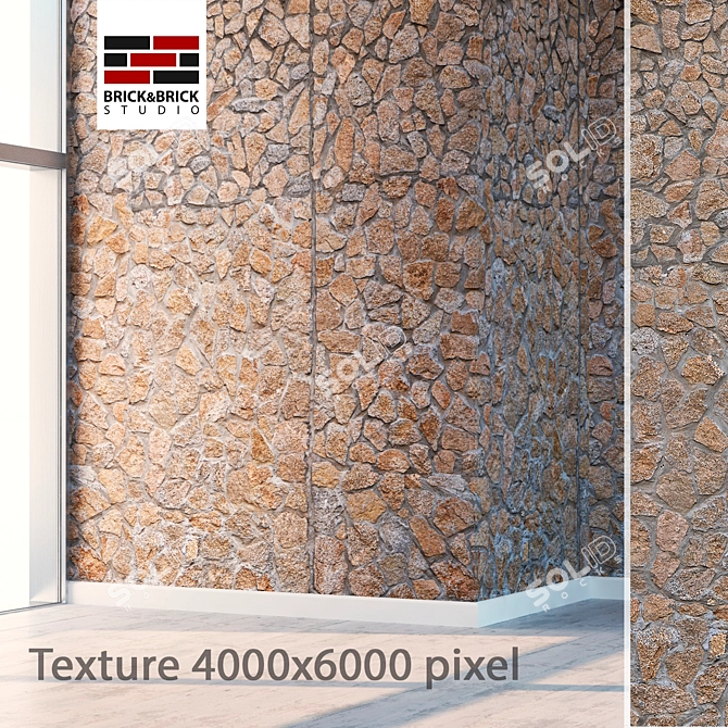 Seamless Stone Texture with Displacement and Normal Maps 3D model image 1