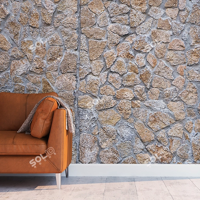 Seamless Stone Texture with Displacement and Normal Maps 3D model image 2