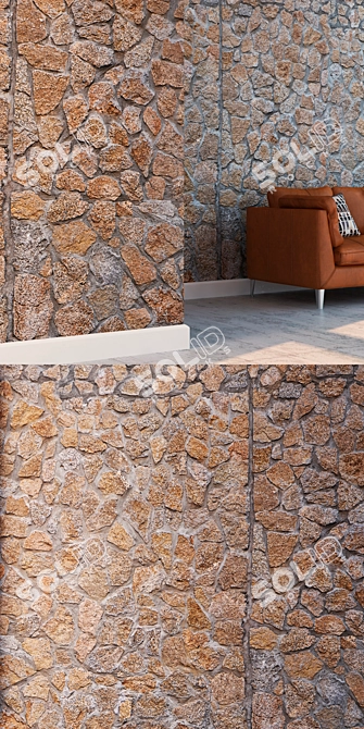 Seamless Stone Texture with Displacement and Normal Maps 3D model image 3