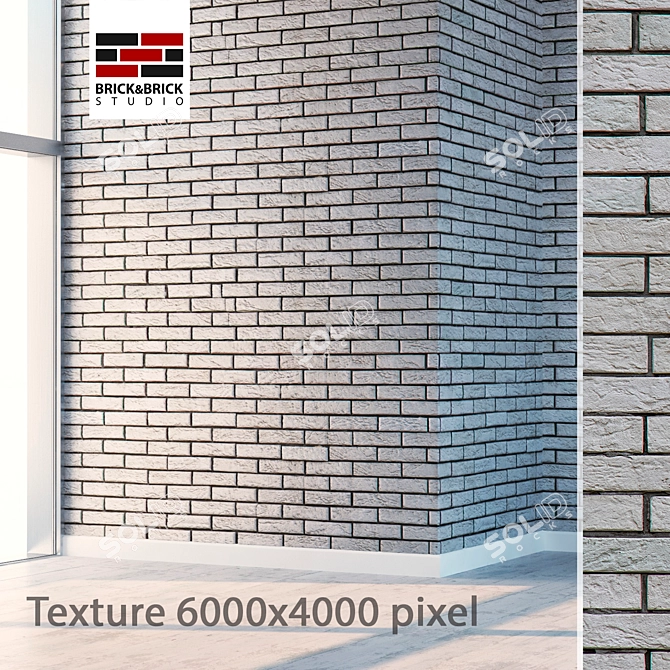 Seamless White Brick Texture 3D model image 1