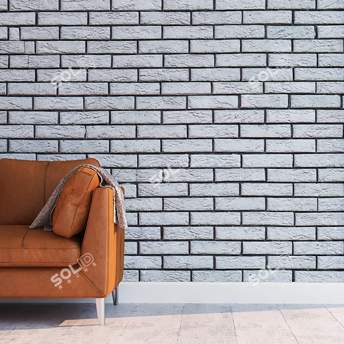 Seamless White Brick Texture 3D model image 2