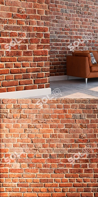 Seamless Detailed Brick Texture 3D model image 3