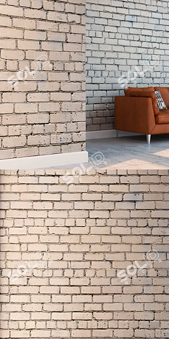 Seamless High Detail Brick Tiles 3D model image 3