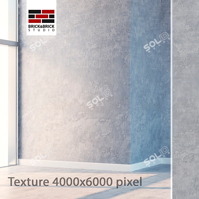 High Detail Seamless Plaster with Displacement and Normal Maps 3D model image 1