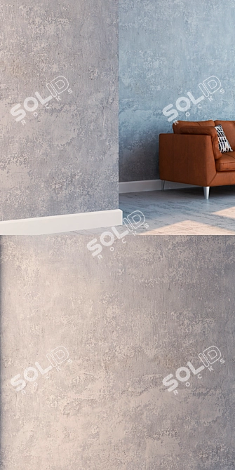 High Detail Seamless Plaster with Displacement and Normal Maps 3D model image 3