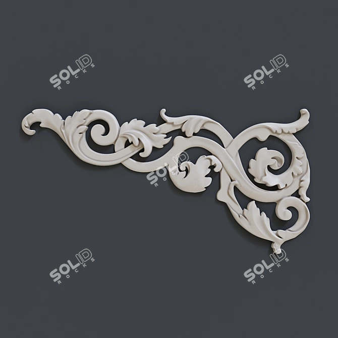 Elegant Carving Overlay 3D model image 1