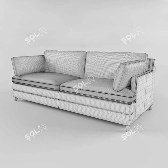 Elegant Leather Sofa 3D model image 2