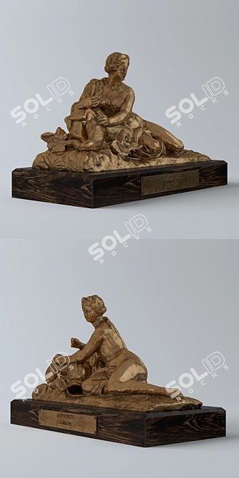 Elegant Amphitrite Sculpture 3D model image 2