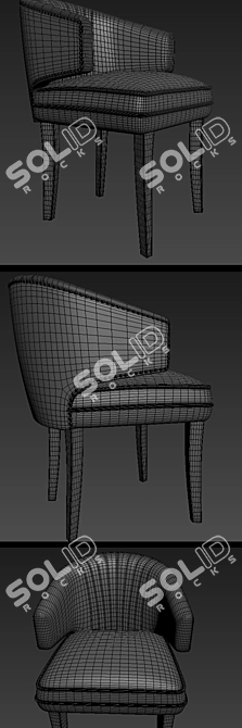 Sleek Ibis Dining Chair Set 3D model image 2