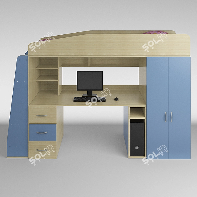 Legend1 Loft Bed 3D model image 1