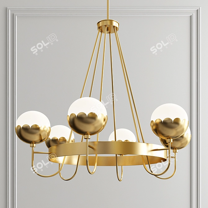 Elegant Scalloped Chandelier: Arteriors Cleo 3D model image 1