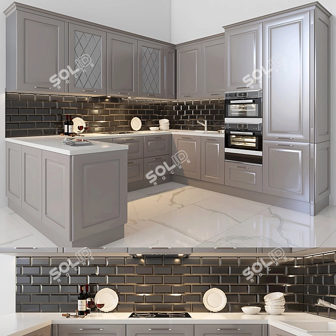 Modern Classic Kitchen Set - Evita Iolanta 3D model image 1