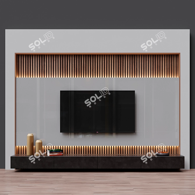 Spacious TV Unit - W 3940 x H 3000 x D 400 mm 3D model image 1