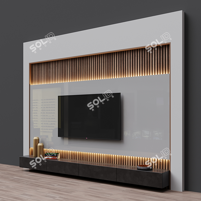 Spacious TV Unit - W 3940 x H 3000 x D 400 mm 3D model image 2