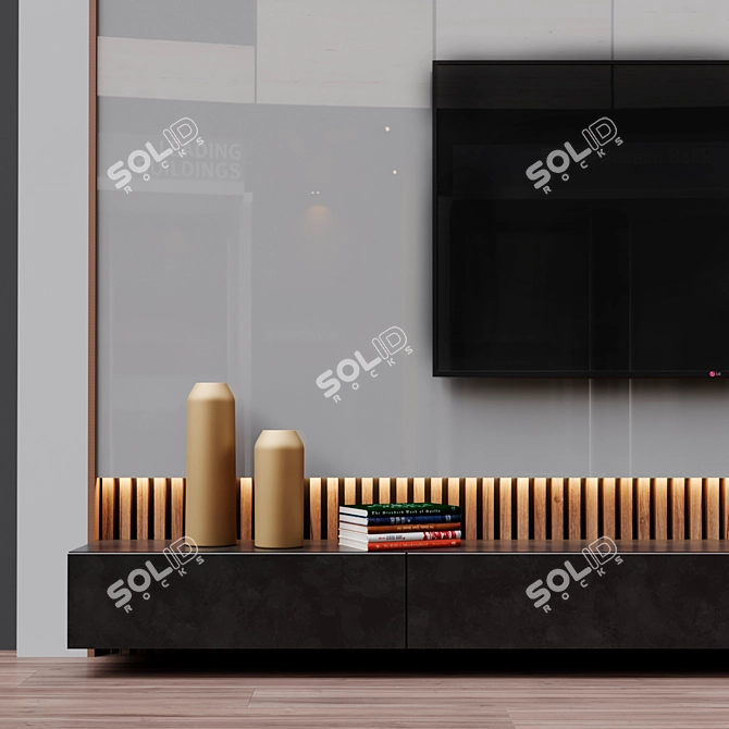 Spacious TV Unit - W 3940 x H 3000 x D 400 mm 3D model image 3