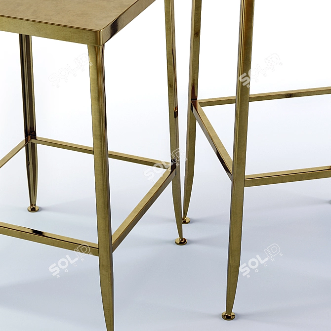 Elegant Flint Gold Bar Stools 3D model image 2