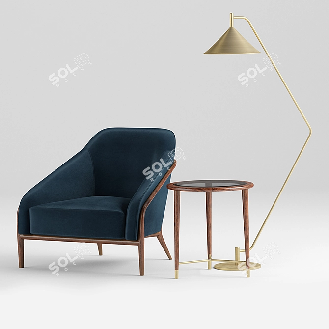 Elegant Adele Nubuck Ensemble 3D model image 1