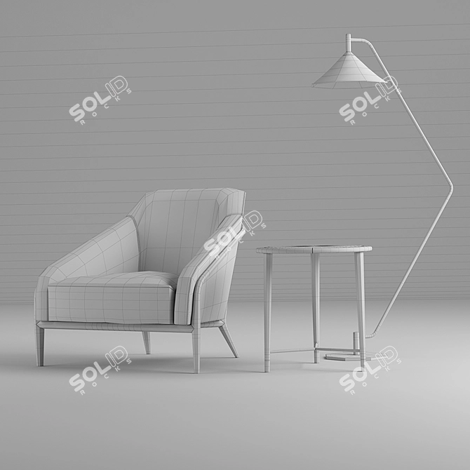 Elegant Adele Nubuck Ensemble 3D model image 3