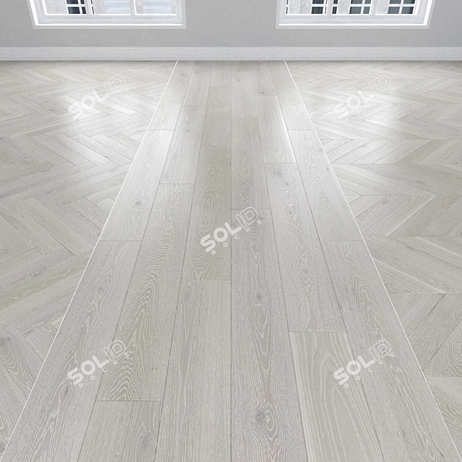 White Oak Parquet - Herringbone, Linear & Chevron 3D model image 1