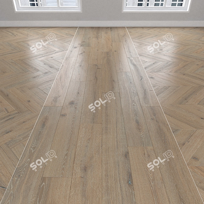 Country Oak Parquet: Herringbone, Linear, Chevron 3D model image 1