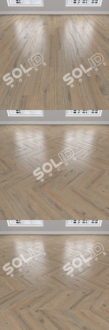 Country Oak Parquet: Herringbone, Linear, Chevron 3D model image 2