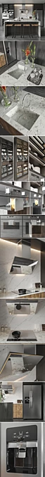 Custom Kitchen Set: Stylish and Versatile 3D model image 2