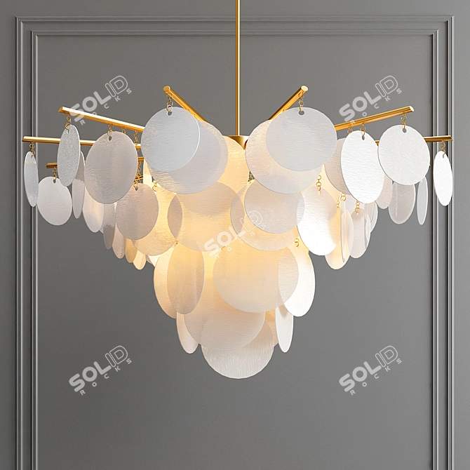 Elegant Iron Nimbus Chandelier 3D model image 1