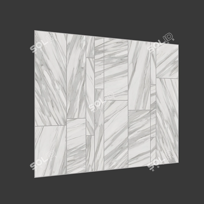 Elegant Metal Trim Velvet Wall Panel 3D model image 2