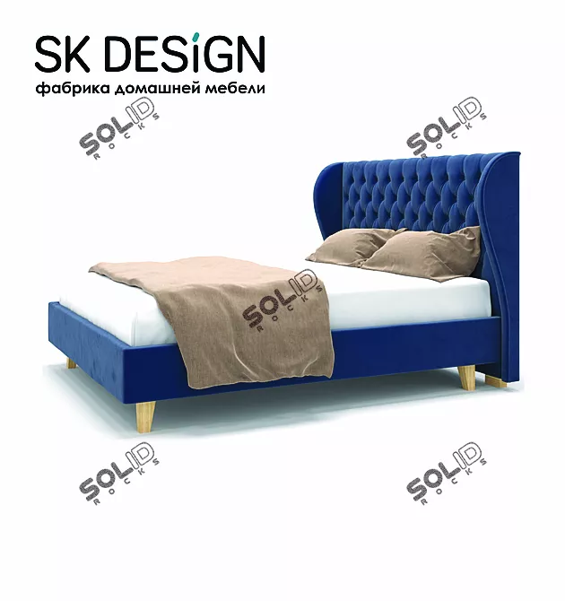 Lauren Upholstered Bed by SK Design 3D model image 2