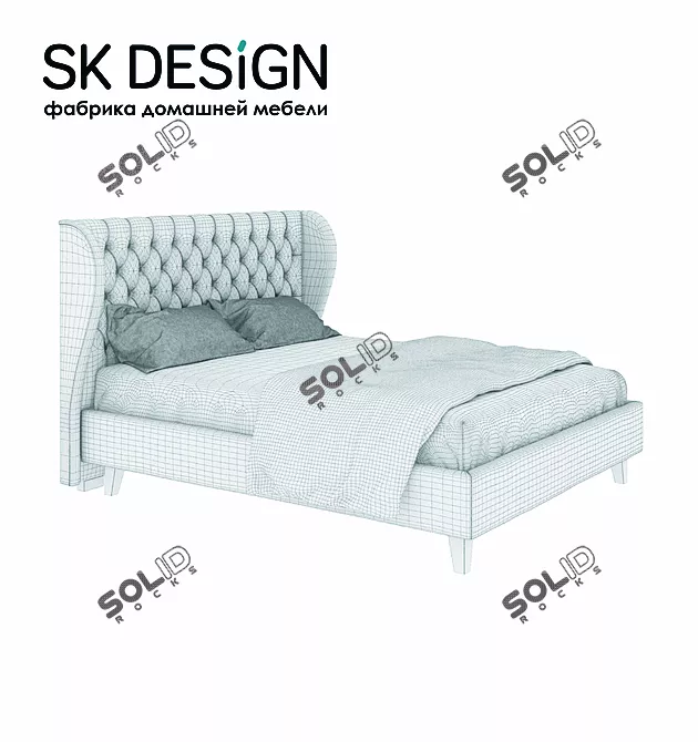 Lauren Upholstered Bed by SK Design 3D model image 3