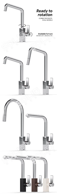 Elegant Franke Maris Taps Set 3D model image 2