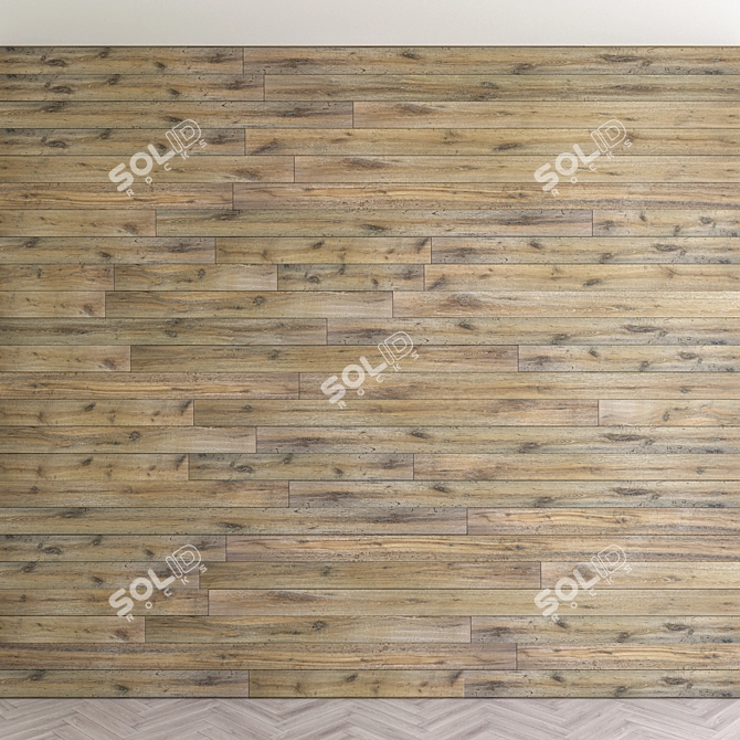 3D Wood Panel Wall: Unique Textures 3D model image 1