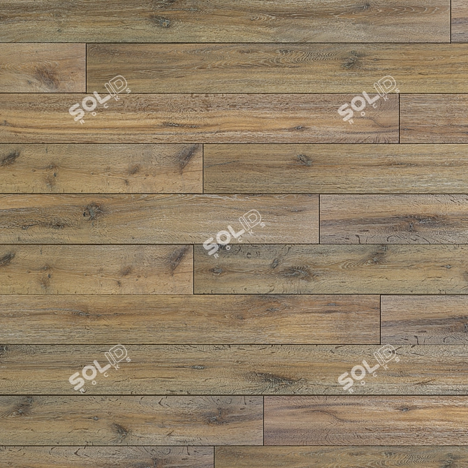 3D Wood Panel Wall: Unique Textures 3D model image 3