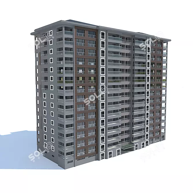 Color-Changing Dark Building 3D model image 1