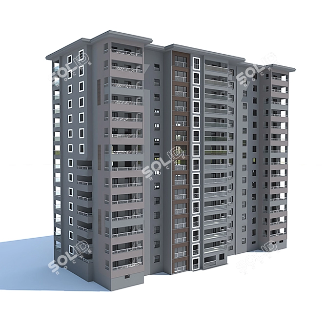 Color-Changing Dark Building 3D model image 2