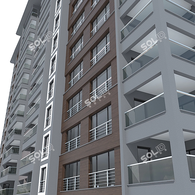 Color-Changing Dark Building 3D model image 3