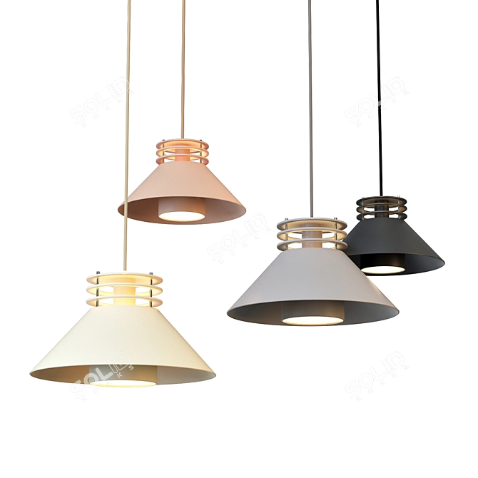 Minimal Metal Pendant Lamp 3D model image 1