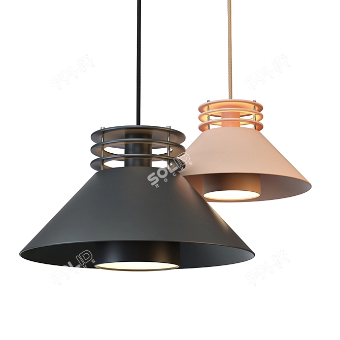 Minimal Metal Pendant Lamp 3D model image 2