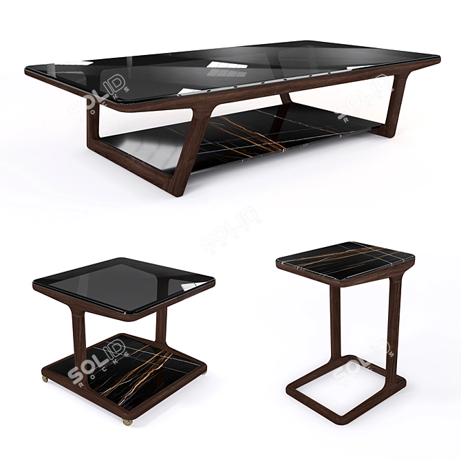 Elegant Script Coffee Tables 3D model image 1