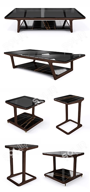 Elegant Script Coffee Tables 3D model image 2