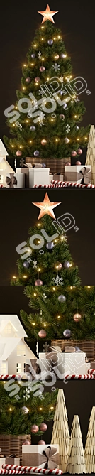 Festive 135-Plant Christmas Tree 3D model image 2