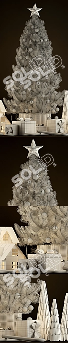 Festive 135-Plant Christmas Tree 3D model image 3